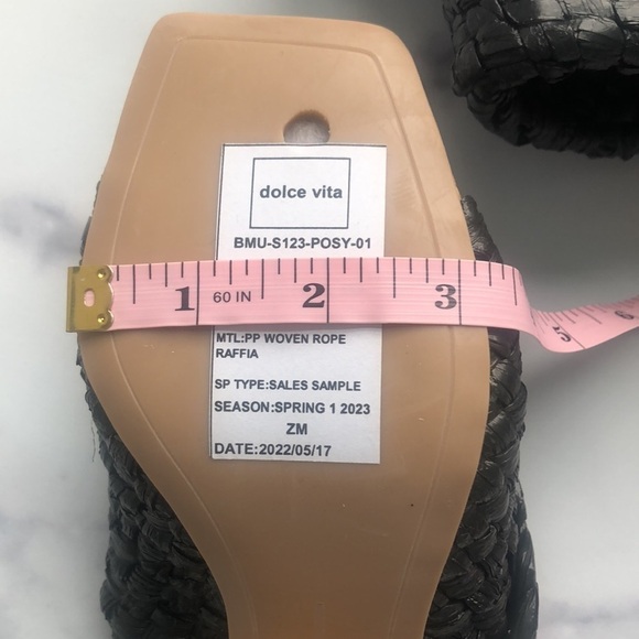 Dolce Vita POSY Sandals Black Raffia Block Heel, 5/6, New For Spring 2023 - Picture 12 of 12